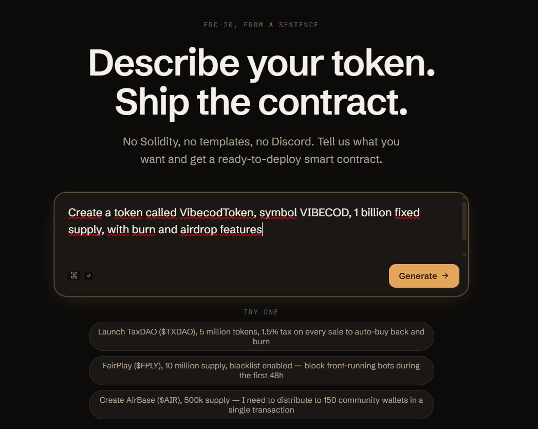Chat interface showing the conversation on vibecod.io
